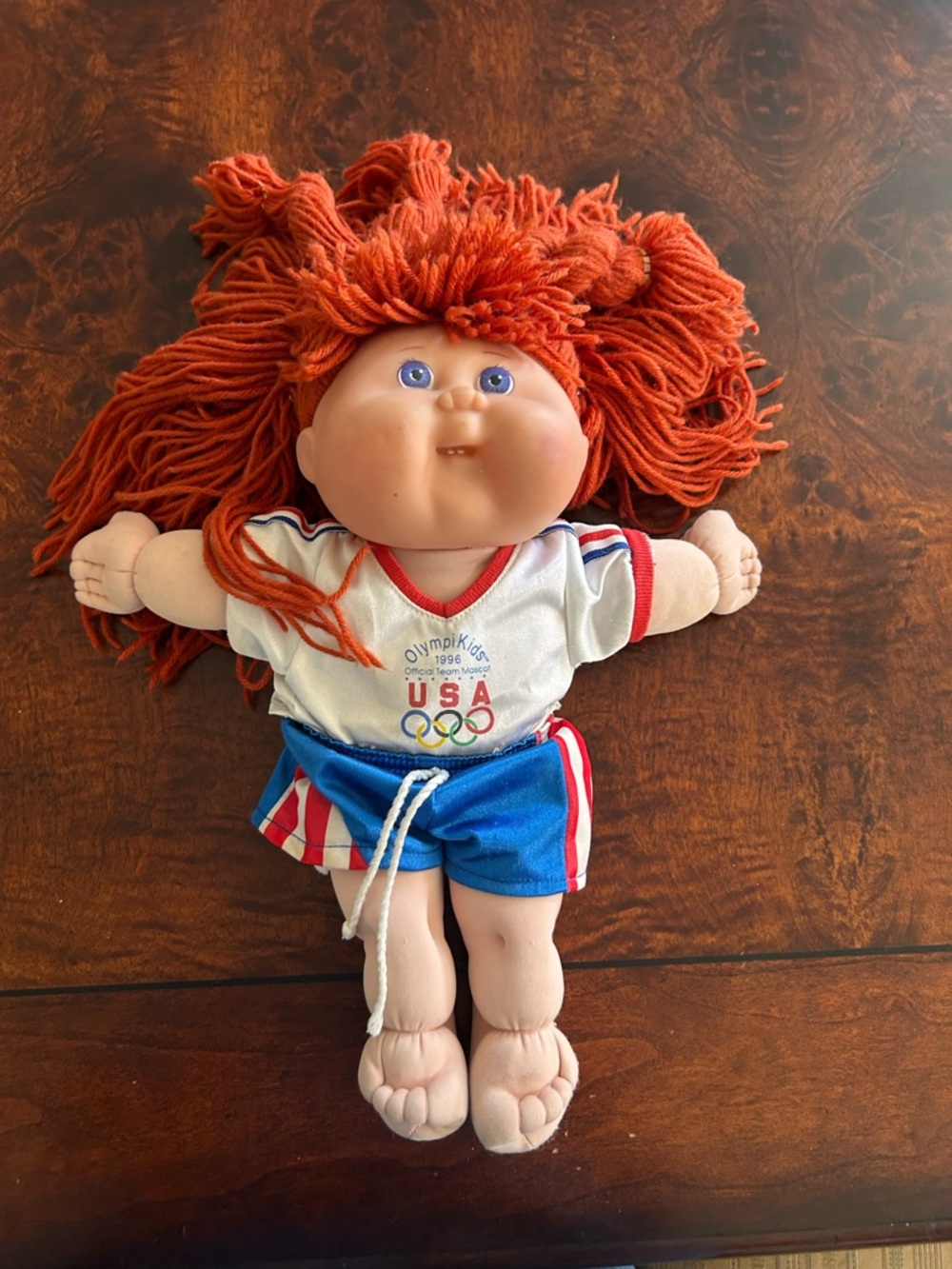 Cabbage Patch Kid 1996 Olympi Kids Doll red hair Blue Eyes RARE